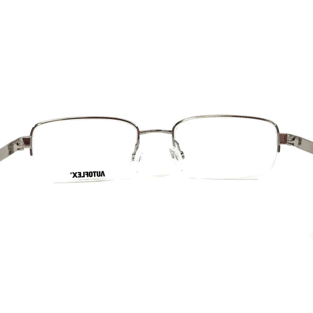 Autoflex Eyeglasses Frames FRANK 046 Palladium Silver Rectangle 53-19-140